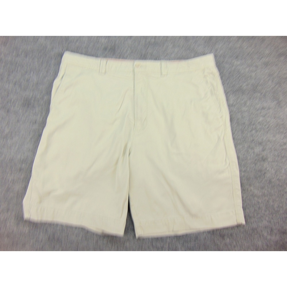Tommy Bahama Shorts Mens 38 Beige Solid Cotton Tencel Blend Casual Island Resort